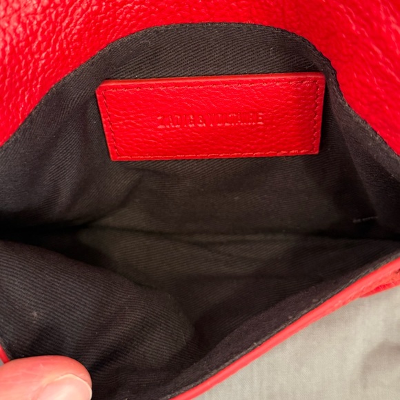 NWT Zadig & Voltaire Rock Nano Red Dotted Swiss Clutch Crossbody Bag - Picture 11 of 16